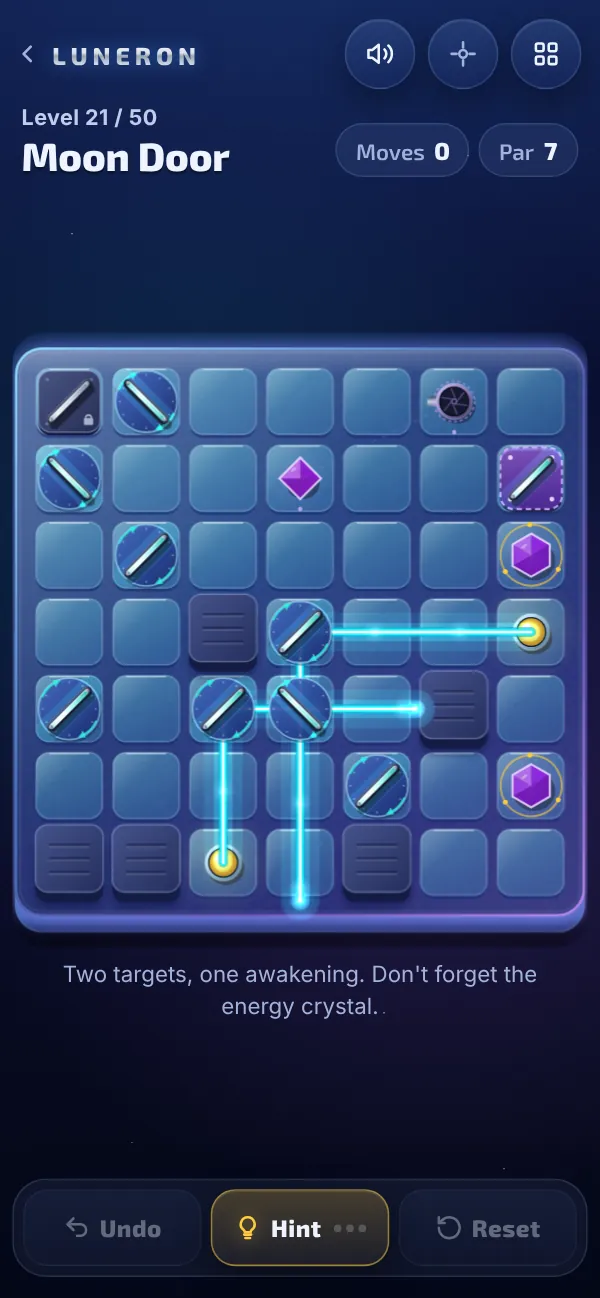 Level 21: two targets and a movable mirror